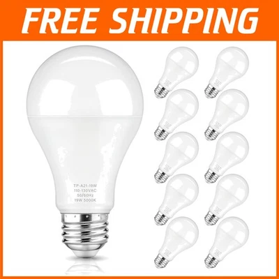 Flicker-Free A21 LED Light Bulbs, 10-Pack, 19W & 150W Equivalent, Non-Dimmable - Image 1 of 4