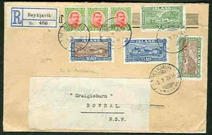 ICELAND 1929 multifranqueado cover to NEW SOUTH WALES - Imagen 1 de 1
