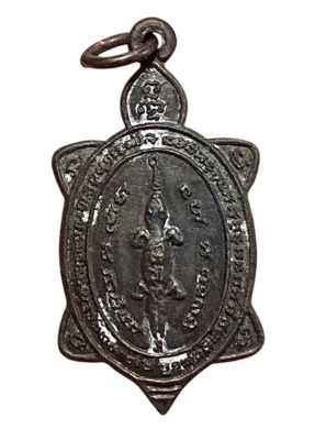 Phaya Tao Ruen, Moneda Tortuga Pequeña Muy Raro Buda Tailandés Amuleto Colgante Santo K238 Foto 1 de 4