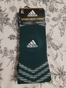 Adidas Speed Mesh Crew TRAXION Climalite Football Socks XL NWT Burgundy Green - Picture 1 of 8