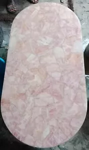 Mesa de comedor ovalada de cuarzo rosa muebles de piedras preciosas calefacción casa jardín decoración - Imagen 1 de 7