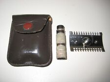 HOFFRITZ DOUBLE EDGE TRAVEL SAFETY RAZOR Leather Pouch M I GERMANY