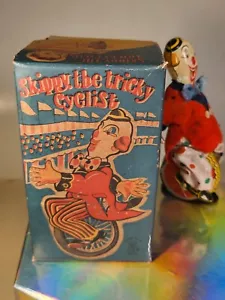 Tin Toy 1960's (REPRO BOX ONLY!) TPS-Japan mechanical SKIPPY THE TRICKY CYCLIST - Imagen 1 de 14