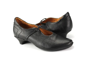 Think Gr.38,5 Damen Halbschuhe Ballerinas Slipper Pumps Leder Schwarz TOP H 361 - Bild 1 von 5