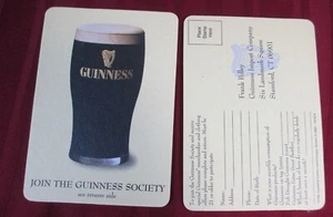2 VINTAGE GUINNESS Beer Coasters IRELAND FACTORY TOUR SOUVENIR UNUSED POST CARD - Picture 1 of 3