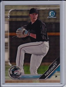 Nick Neidert 2019 Bowman Superfractor #'d 1/1 Marlins Chrome Prospect 1 of 1
