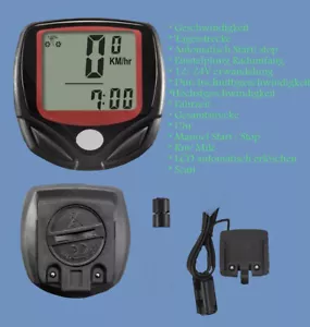 Fahrradcomputer Tachometer Kilometerzähler Wasserdicht Kabelgebunden 14 Funktion - Bild 1 von 1