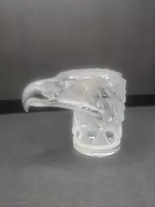 Lalique Crystal Tete D'Aigle Eagle Head Paperweight Hood Ornament Signed/Labeled - Picture 1 of 20