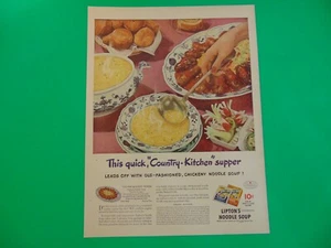 1946 LIPTON'S NOODLE SOUP Quick Country Kitchen Supper art print ad - Picture 1 of 1