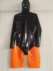 Rubber 100% Latex Fitness Bañador Hood Rear zipper 0.4mm Cosplay S-XXL - Imagen 1 de 7
