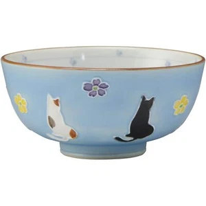 Kyoto ware, Kiyomizu ware, Shoho kiln, rice bowl, large interdigital flower cat - Picture 1 of 1