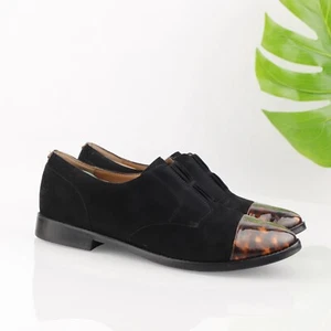 Vionic Womens Jayla Loafer Size 9.5 Black Suede Tortoise Shell Cap Toe Shoe Flat - Picture 1 of 16