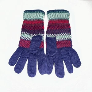Vintage Womens 100% Acrylic Gloves Winter Handmade Crochet Knit Size S/M - Picture 1 of 4