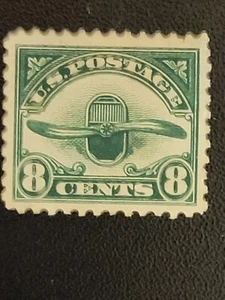 U.S. #C  4  Air Mail 8c Wooden Propeller (1923), great green color, Mint LH - Picture 1 of 2