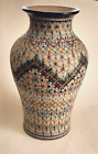 Magnifique vase 12 pouces de haut poterie céramique SERVIN Mexique gaufré design * Exc