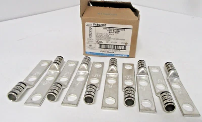 Box of 10 THOMAS BETTS 54862BE COPPER LONG BARREL  2/0 AWG Compression CRIMP LUG - Image 1 of 4