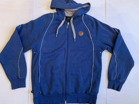 EUC Vintage Nike Jordan 23 Hologram Blue Full Zip Cotton Blend Hoodie Sz Medium Cover
