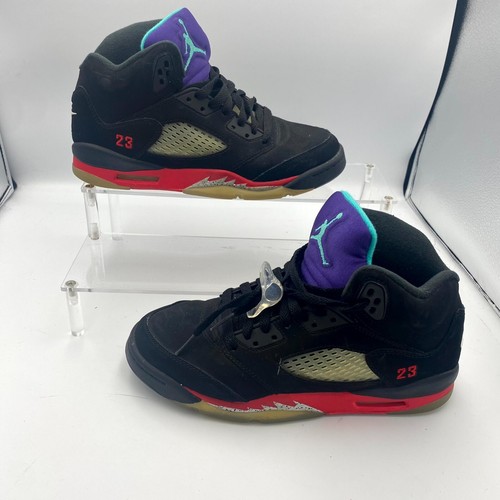 Nike Air Jordan 5 Retro GS CZ2989 001 Youth US 6 5 scarpe sneakers in pelle nera