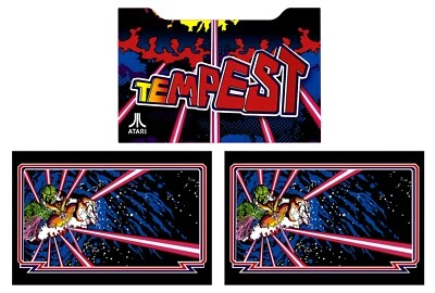 Tempest Arcade 1up Cabinet Riser Graphics Decals Stickers - Image 1 of 2