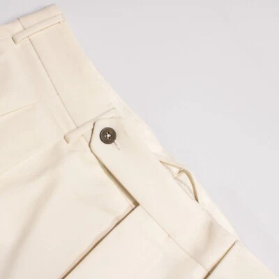 Chinos/pantalones informales Incotex nuevos con etiquetas talla 48 (US 32) en marfil liso 100 % algodón Foto 1 de 4