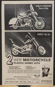1970 Pyro Harley Motorcycle Hobby Model Kits Print Ad Electra Glide Sho Sho - Picture 1 of 1