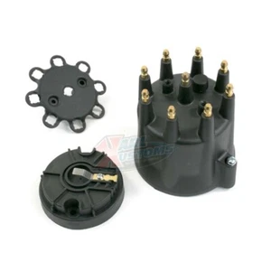Black 8 Cylinder Pro Billet Series Ready-to-Run Distributor Male Cap & Rotor Kit - Picture 1 of 3