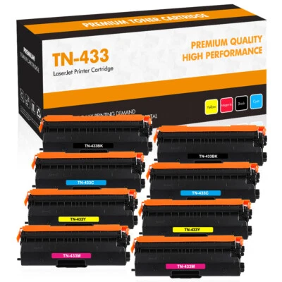 8PK TN433 Compatible With Brother HL-L8360CDW L8360CDWT MFC-L8900CDW Color Toner - Image 1 of 4