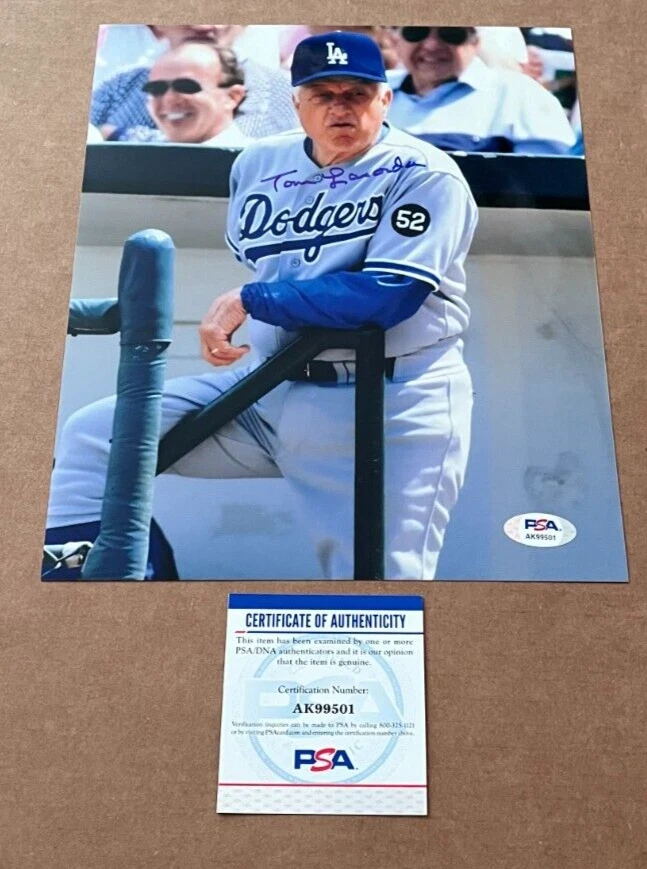 TOMMY LASORDA SIGNED LOS ANGELES DODGERS 8X10 PHOTO PSA CERTIFIED - Image 1 of 1