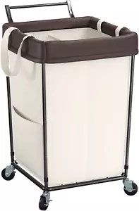 Laundry Basket with Wheels and Handle, 160L Large Rolling Laundry Basket 2 Secti - Picture 1 of 8