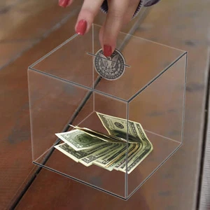 NEW Clear Money Box Unopenable Clear Bank Popular Boys Girls Saving Money Bank - Picture 1 of 10