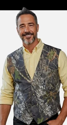 Mossy Oak Camo Tuxedo Vest Waistcoat Wedding Men 2XL Formal Party - Image 1 of 4