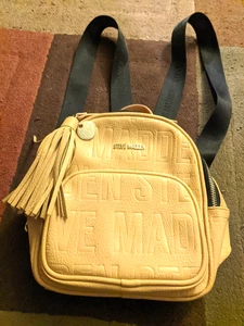 STEVE MADDEN Women Blush Yellow Faux Leather Mini Backpack Purse - Picture 1 of 12
