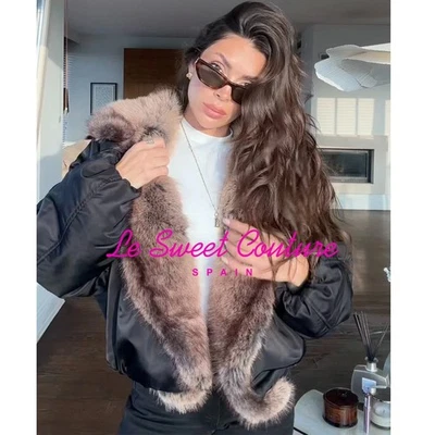 CHAQUETA BOMBER ZARA MUJER FW25 NEGRA CUELLO PIEL SINTÉTICA COLECCIÓN ZW 4369/256/800 Foto 1 de 4