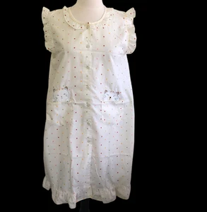 Vtg Yageli Gown Housedress Full Button Ruffles Whimsical Quirky Cat Lady OOAK - Picture 1 of 12