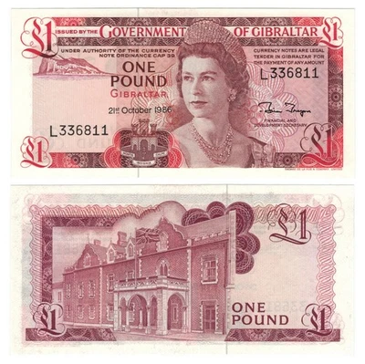 Gibraltar 1 Pound (21.10.1986) - QE II/Governor's House, p-20d UNC - Image 1 of 3