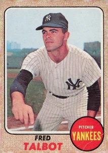 1968 Topps Baseball Card #577 Fred Talbot New York Yankees Pitcher - Picture 1 of 2