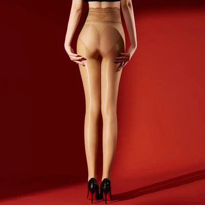 Calcetines brillantes brillantes al aceite sin costuras 5D 912 pines medias encaje cintura alta pantimedias Foto 1 de 4