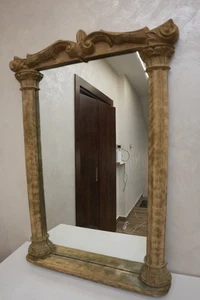 Vintage Ornate Wall Mirror with Carved Wood Frame - US BAROQUE REVIVAL - Picture 1 of 20