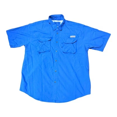 Bimini Bay Outfitters Mens Short Sleeve Vented Fishing Shirt XXL Blue Beach 2X - Image 1 of 4