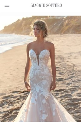 Vestido de novia Rebecca Ingram de Maggie Soterro Hattie Marie marfil sirena talla 10 Foto 1 de 4