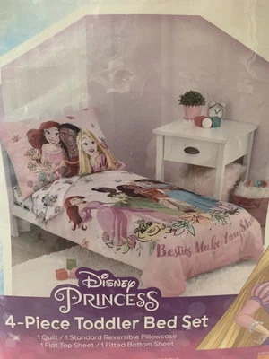 "Juego de cama de 4 piezas de princesa Disney de sábanas funda de almohada 28"" x 52""" Foto 1 de 4
