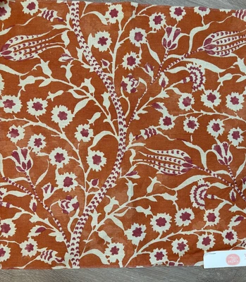 Hill & Brown Designer Fabric Sample-  Cannanore in Apricot/Pink - 17x17" - NEW! - Image 1 of 4