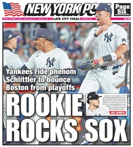 NEW YORK POST ZEITUNG ROOKIE ROCKS SOX HOLY SCHLITT!     10/3/25 - Bild 1 von 2