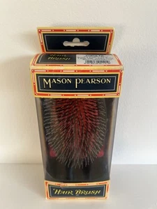 Mason Pearson Popular Military Dark Ruby Large Hairbrush BN1M,Including Cleaner - Picture 1 of 4