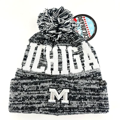 Zephyr Michigan Wolverines Cuffed Knit Beanie Pom Blue/White Hat One Size - Image 1 of 2