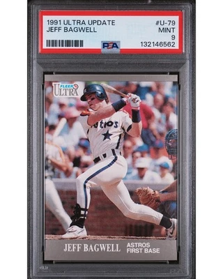 1991 Fleer Ultra Update - Jeff Bagwell #U-79 RC PSA HOF REGISTRY CARD PSA 9 MINT - Image 1 of 3