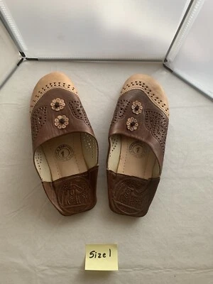 Zapatillas de cuero marroquí para niños talla 1 Foto 1 de 2