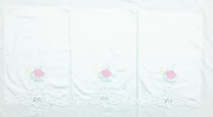  Juego de 3 manteles individuales de encaje Battenburg apliques florales bordados 100 % algodón - Imagen 1 de 5