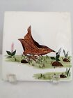 Stangl ?  Trivet Pottery Bird And Bug 6 Inch Square