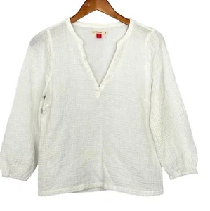 Capa Marina Jamie Cuello con Bandas Top Arrugado Doble Tela Algodón Blanco Talla S - Imagen 1 de 6